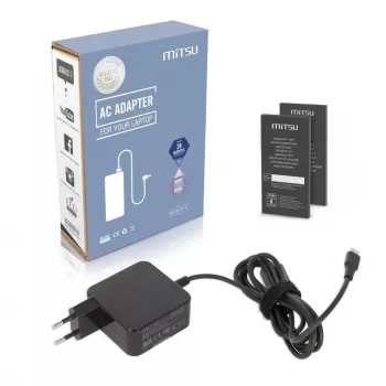 MITSU AC-sovitin USB-C 45 W Type-C (musta) — 45W USB-C virtasovitin kannettaviin laitteisiin