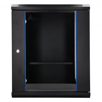 Extralink Lite 12U 530X400 seinäasennus rack-kaappi musta, välilevyllä