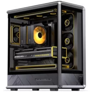 Jonsbo D401 PC-kotelo, Midi Tower, ATX, karkaistu lasi – musta