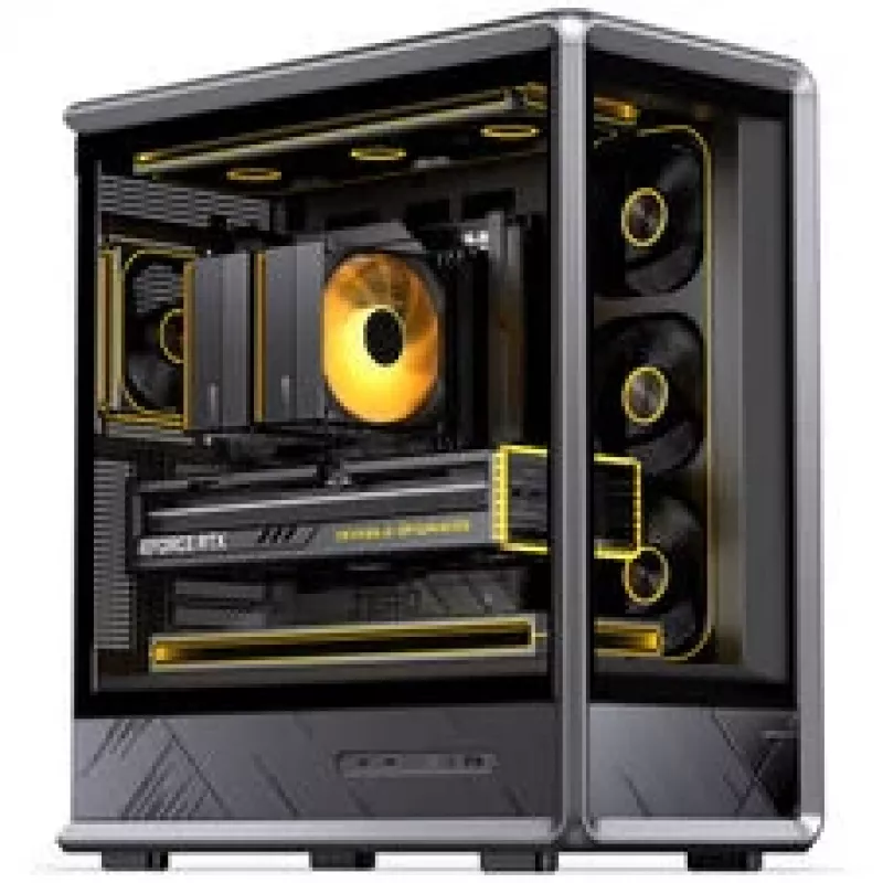 Jonsbo D401 PC-kotelo, Midi Tower, ATX, karkaistu lasi – musta