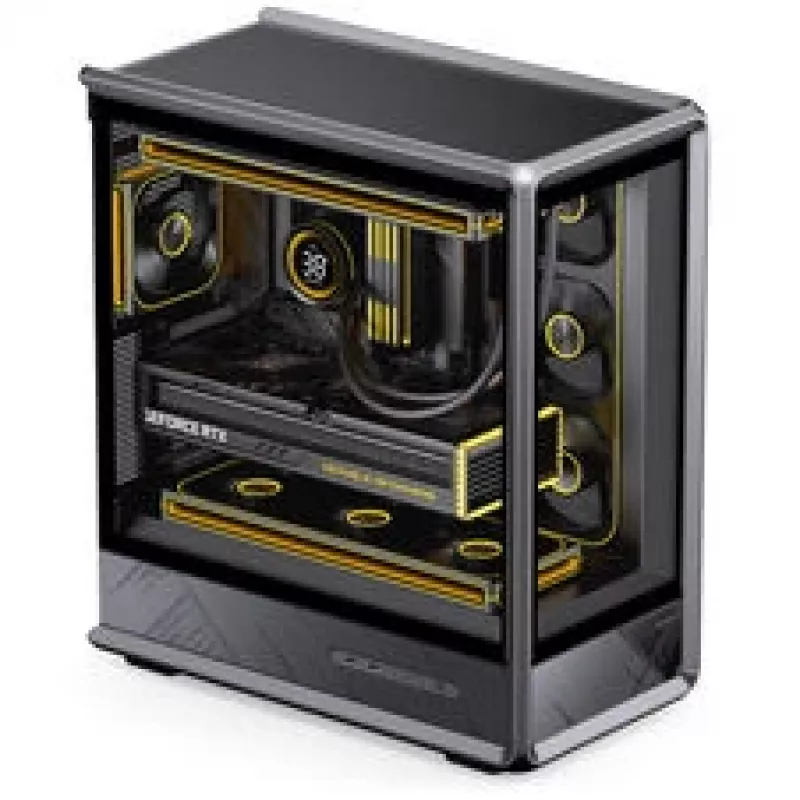 Jonsbo D401 PC-kotelo, Midi Tower, ATX, karkaistu lasi – musta