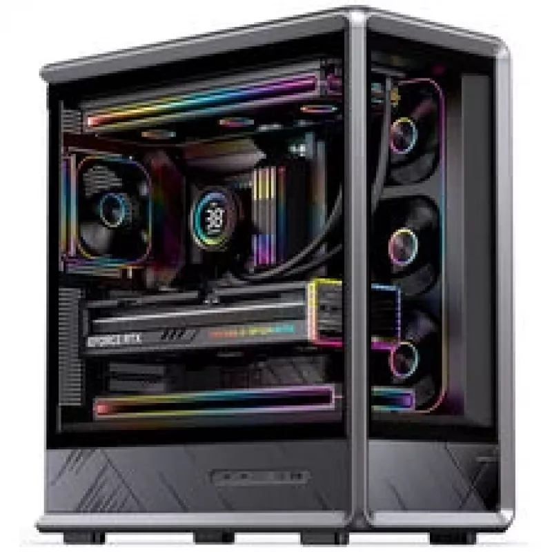 Jonsbo D401 PC-kotelo, Midi Tower, ATX, karkaistu lasi – musta