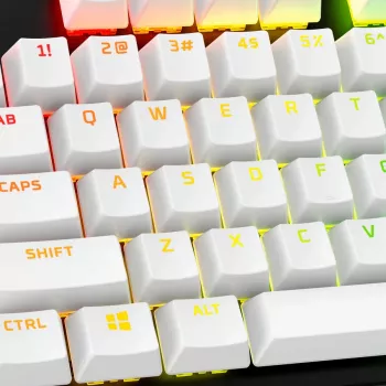 Näppäimistön näppäinhattusarja, HP HyperX Full Key Set Keycaps, valkoinen, yhteensopiva HyperX- ja useimpien mekaanisten näppäimistöjen kanssa