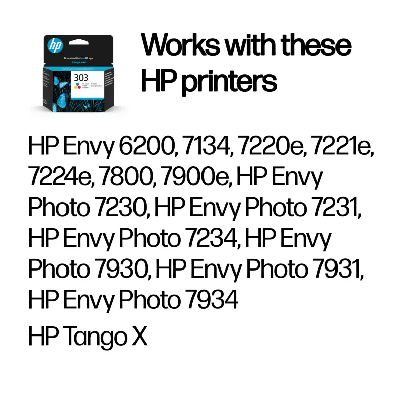 HP 303 kolmivärinen alkuperäinen mustesuutin