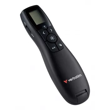 Verbatim Keynote langaton esityskaukosäädin LCD-näytöllä, RF, USB, 30 m, musta