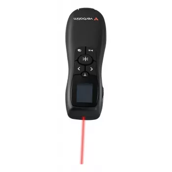 Verbatim Keynote langaton esityskaukosäädin LCD-näytöllä, RF, USB, 30 m, musta