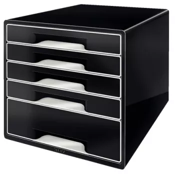 Leitz Desk Cube 5-laatikkoinen, 5 laatikkoa, muovi, musta, 1 kpl, 270 mm, 287 mm