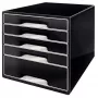 Leitz Desk Cube 5-laatikkoinen, 5 laatikkoa, muovi, musta, 1 kpl, 270 mm, 287 mm