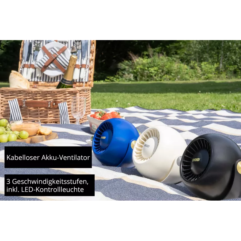 Unold Breezy Bowl 86679 kompakti henkilökohtainen tuuletin, musta/sininen