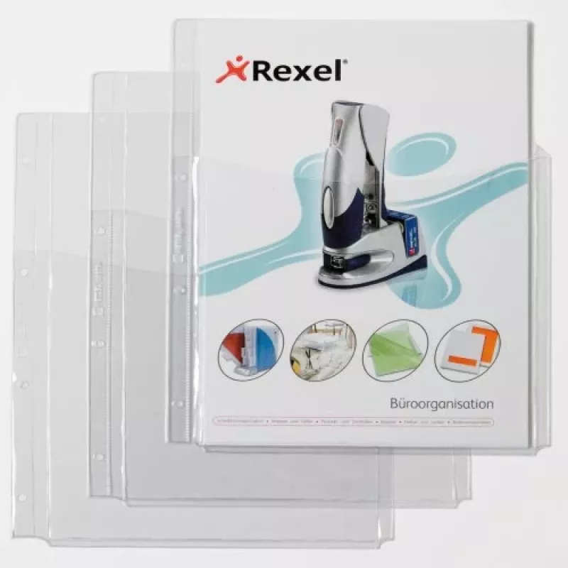 Rexel Extraklasse taskut etukannella, 210 x 297 mm (A4), läpinäkyvä, polyvinyylikloridi, 0,18 mm, 220 mm, 318 mm