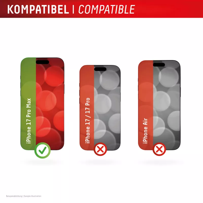 Karkaistu lasinen näytönsuoja e.v.i. Displex (10H) Apple iPhone 17 Pro Max — naarmu-, isku- ja likaahylkivä, 1 kpl