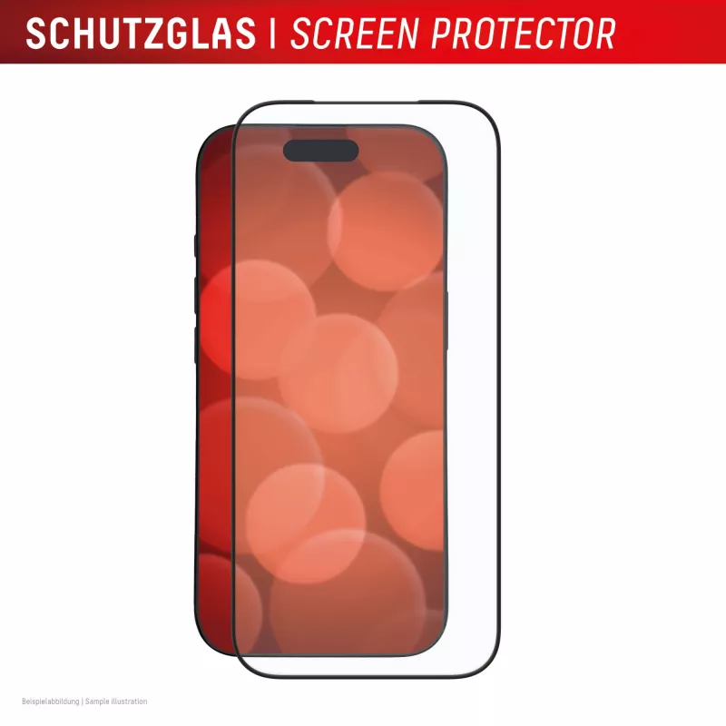 Näytönsuoja e.v.i. Displex iPhone 17 Pro Premium asennusapuvälineellä – naarmuuntumaton, läpinäkyvä/musta