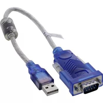 InLine 33304X USB-sarja-adapterikaapeli ferriitillä, USB-A - 9-napainen Sub-D urosliitin