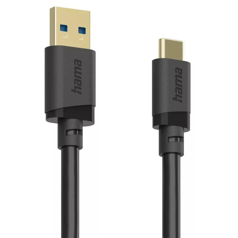 Hama 00202006 USB-kaapeli USB 3.2 Gen 1 (3.1 Gen 1) 1,5 m USB A USB C 5 Gbit/s musta