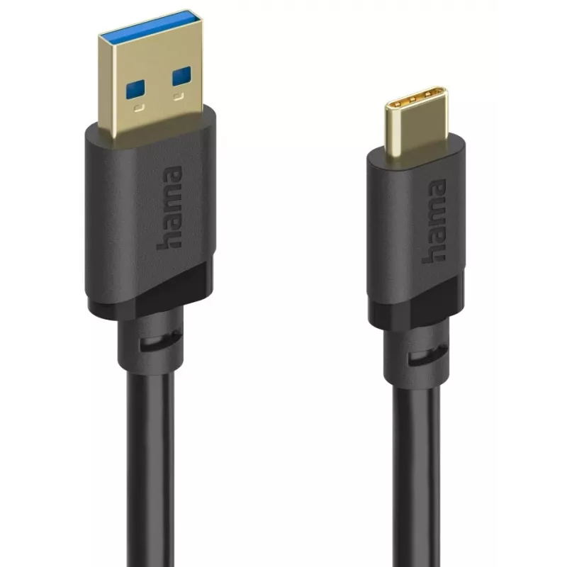 Hama 00202006 USB-kaapeli USB 3.2 Gen 1 (3.1 Gen 1) 1,5 m USB A USB C 5 Gbit/s musta