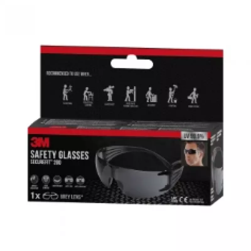 3M SecureFit suojalasit 200, harmaa linssi