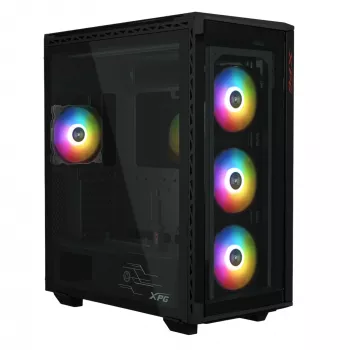 XPG BATTLECRUISER II ST Mid-Tower musta, Midi Tower, PC, musta, ATX, EATX, micro ATX, Mini-ITX, ruostumaton teräs, pelaaminen