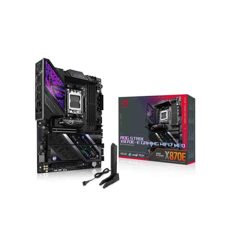 Emolevy ASUS ROG STRIX X870E-E GAMING WIFI7 NEO — AM5, X870E-piirisarja, PCIe-tuki, Wi‑Fi 7