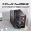 Cougar CFV235 Vision Midi Tower PC-kotelo, ARGB, 9,16 inch LCD (1920×462), karkaistu lasi, musta