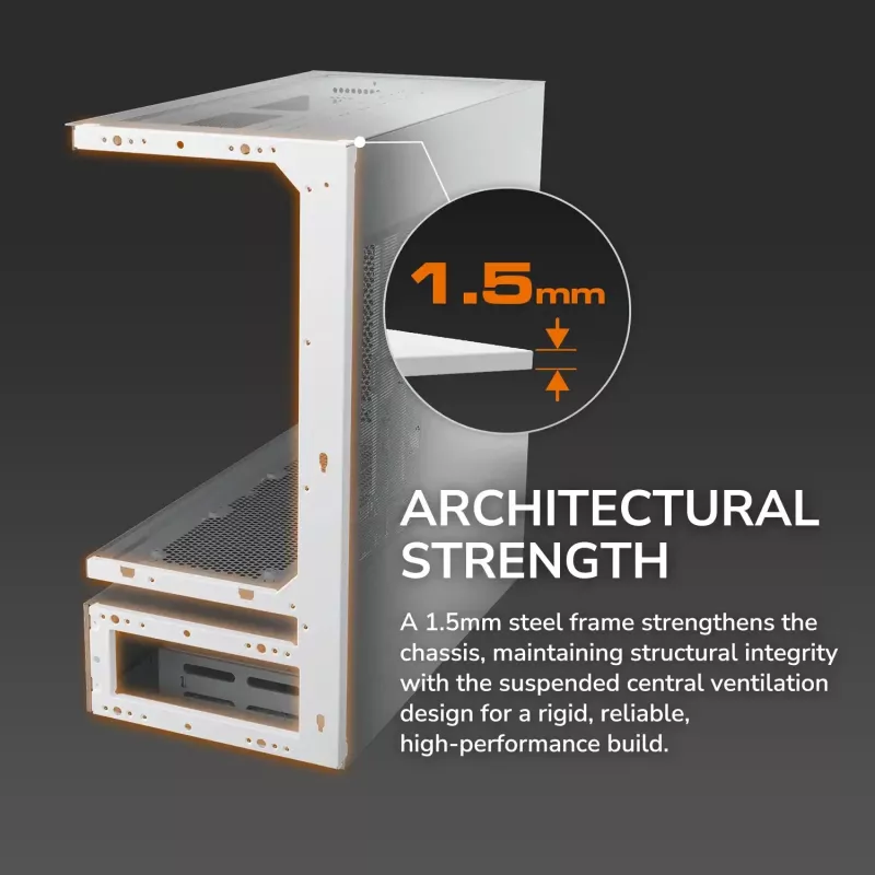 Cougar CFV235 Vision Midi Tower PC-kotelo, ARGB, 9,16 inch LCD (1920×462), karkaistu lasi, musta