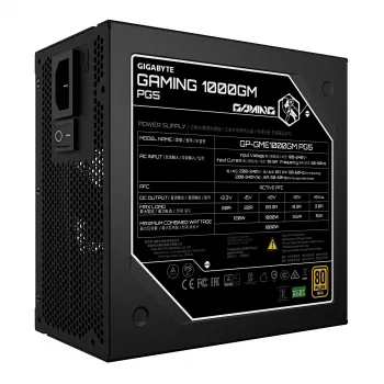 GIGABYTE GAMING 1000GM PG5 virtalähde - PCIe 5.1, 80 PLUS Gold, täysmodulaarinen rakenne, 135 mm tuuletin, ATX 3.1 yhteensopiva, EU-pistoke