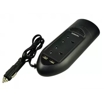 Duracell 175W kaksois-UK-pistorasia-invertteri, yleiskäyttöinen, auto, 12 V, 175 W, 12 V, DC-AC