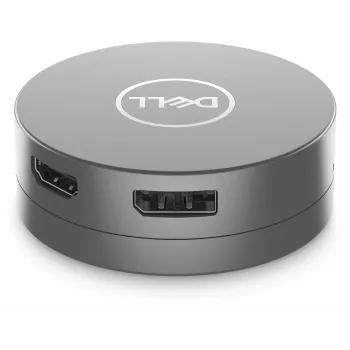 DELL 6-in-1 USB-C-moniporttisovitin – DA305, johdollinen, USB 3.2 Gen 2 (3.1 Gen 2) Type-C, 10,100,1 000 Mbit/s, hopea, 3 840 x 2 160 pikseliä, Dell