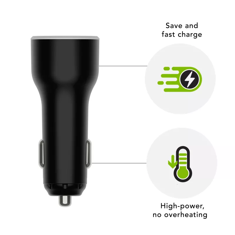 Autolaturi USB-C 65W dbramante1928 re-charge – 12–24V savukkeensytytin, 1× USB-C, musta