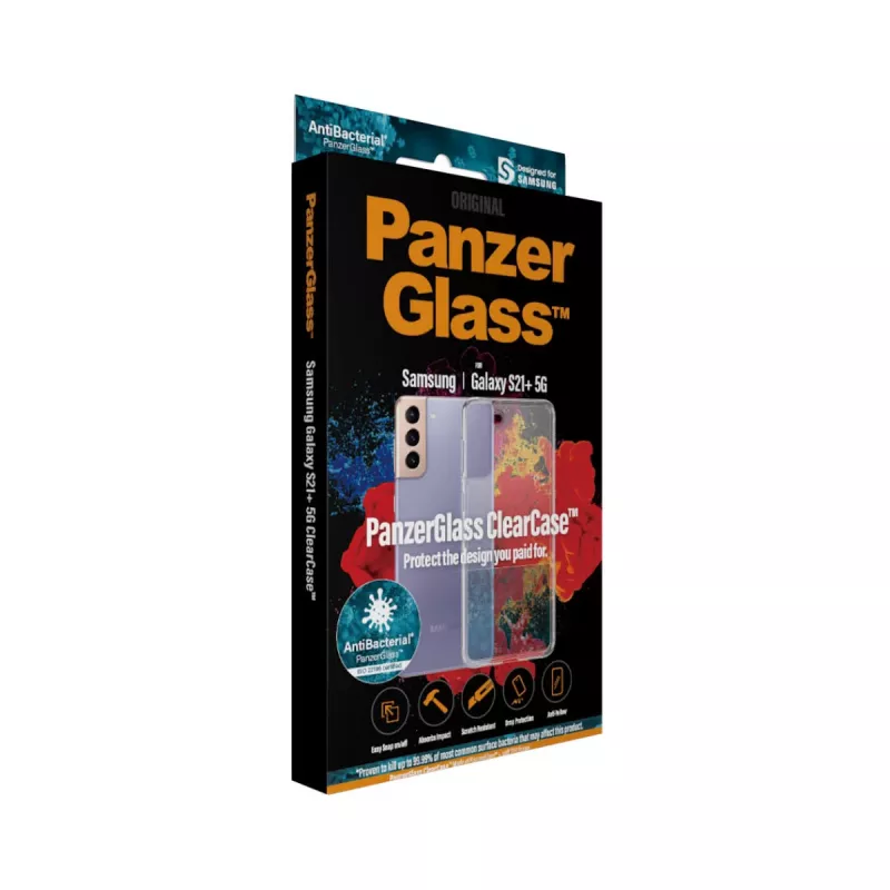 PanzerGlass ® ClearCase™ Samsung Galaxy S21 Plus 5G, suojakotelo, Samsung, Samsung - Galaxy S21+, läpinäkyvä