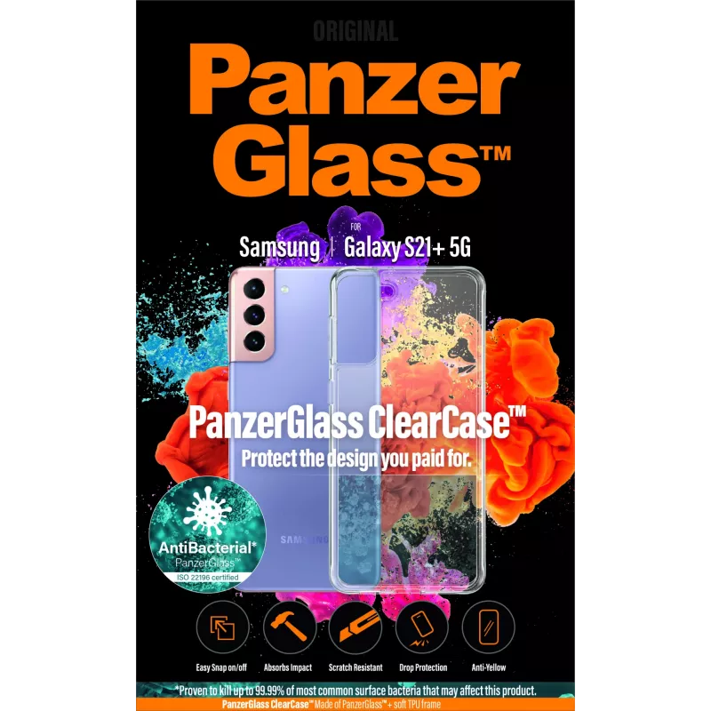 PanzerGlass ® ClearCase™ Samsung Galaxy S21 Plus 5G, suojakotelo, Samsung, Samsung - Galaxy S21+, läpinäkyvä