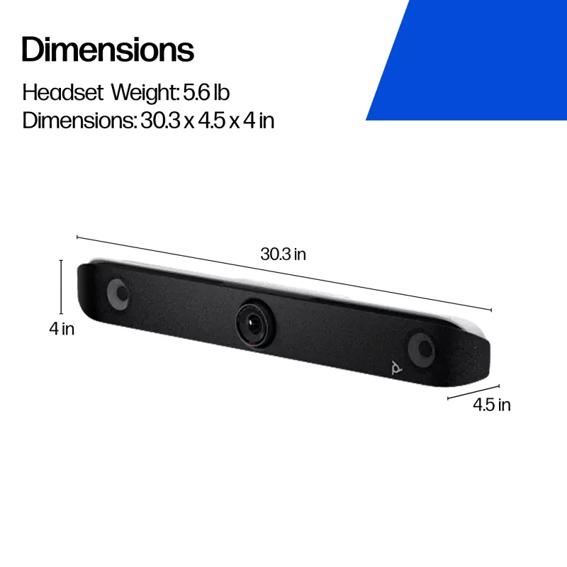 HP Poly Studio X52 All-In-One videopalkki, ryhmävideoneuvottelujärjestelmä, 4K Ultra HD, 30 fps, 95°, 5x, Android