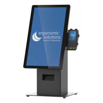 Kiosk-sarja Ergonomic Solutions SpacePole Mini Kiosk pöytämalli musta metalli