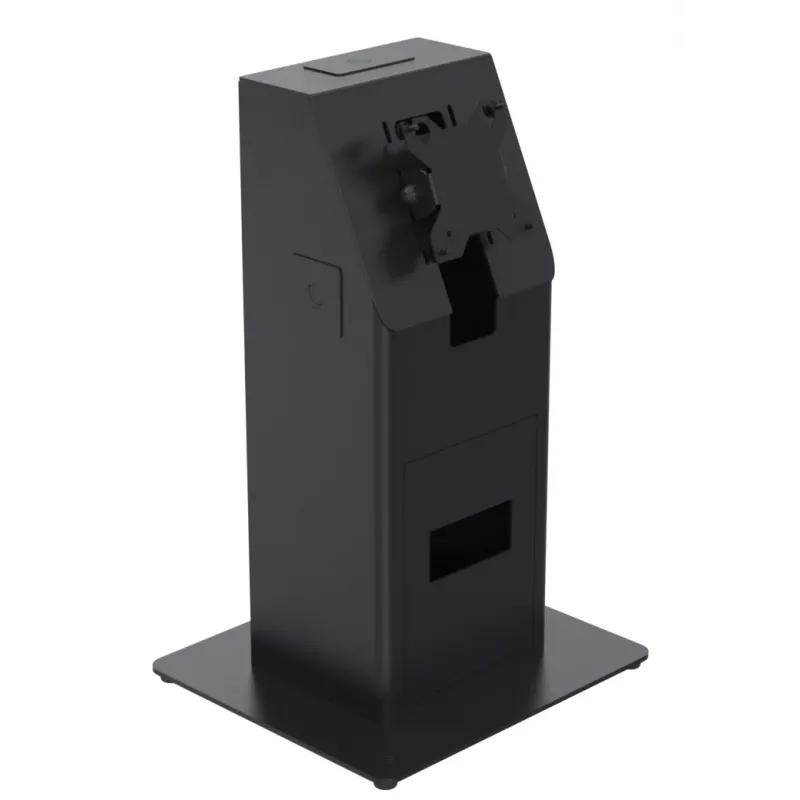 Kiosk-sarja Ergonomic Solutions SpacePole Mini Kiosk pöytämalli musta metalli