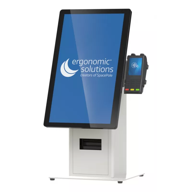 Kiosk-sarja Ergonomic Solutions SpacePole Mini Kiosk pöytämalli musta metalli