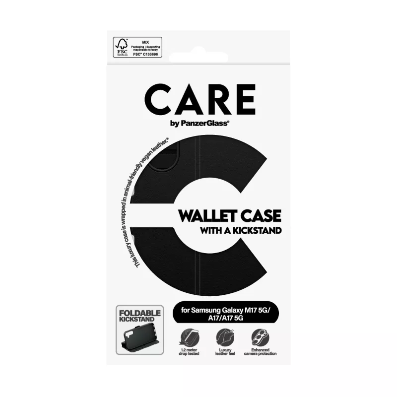 PanzerGlass CARE™ by ® lompakkokotelo jalustalla Samsung Galaxy M17 5G | A17 | A17 5G