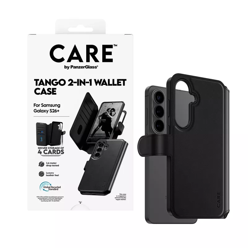 PanzerGlass CARE™ by ® Tango 2-in-1 lompakkokotelo Qi Samsung Galaxy S26+