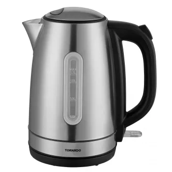 TORNADO TKE-01401ZA-GS | 1,7 l ruostumaton teräs vedenkeitin LED-renkaalla