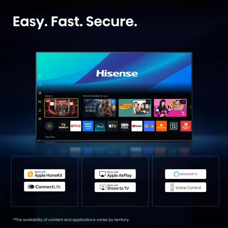 Hisense 85E8S 85 tuuman ULED 4K Mini LED älytelevisio, 3840×2160, 400 cd/m², Wi‑Fi, HomeOS (harmaa)