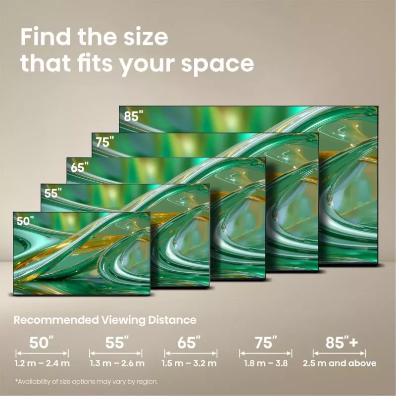 Hisense 85E8S 85 tuuman ULED 4K Mini LED älytelevisio, 3840×2160, 400 cd/m², Wi‑Fi, HomeOS (harmaa)