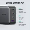 Laturi Ugreen Nexode 100W GaN USB-C USB-A pikalataus 3 porttia