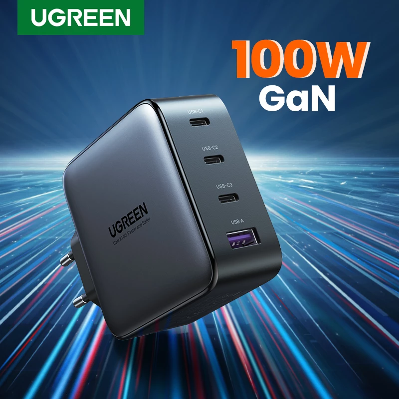 Laturi Ugreen Nexode 100W GaN USB-C USB-A pikalataus 3 porttia