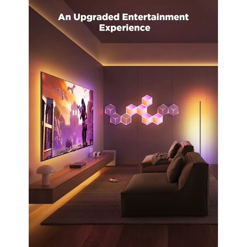 Govee Glide Hexagon Light Panels Ultra -älyseinävalosarjan laajennuspakkaus – Wi-Fi/Bluetooth, 36 V tulo, harmaa