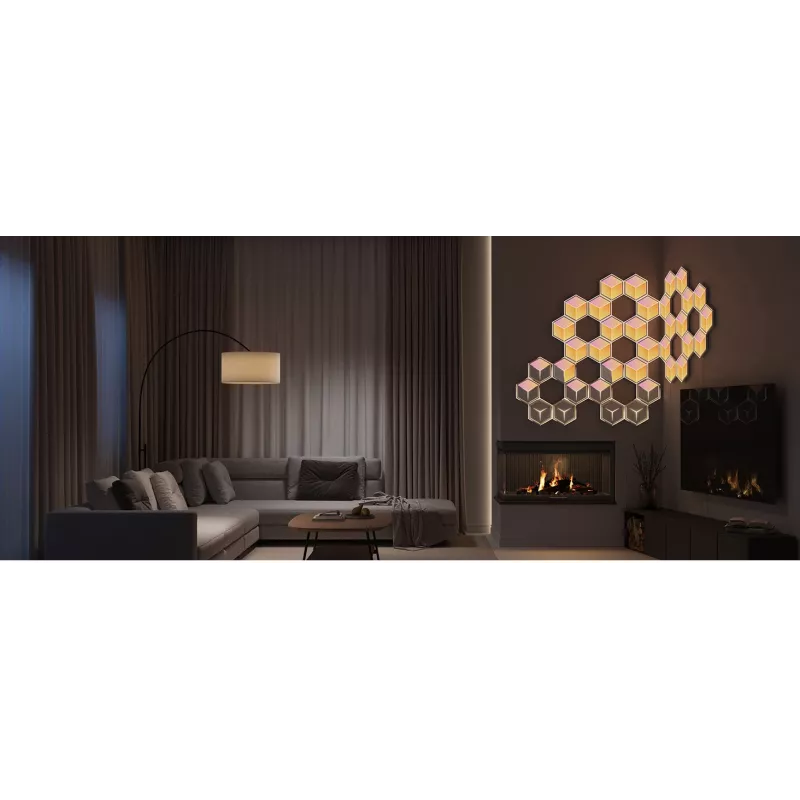 Govee Glide Hexagon Light Panels Ultra -älyseinävalosarjan laajennuspakkaus – Wi-Fi/Bluetooth, 36 V tulo, harmaa