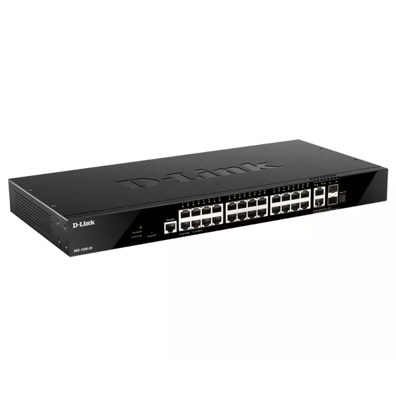 D-Link 28-porttinen Gigabit Stackable Smart Managed -kytkin, 2 x 10GBase-T ja 2 x 10G SFP+
