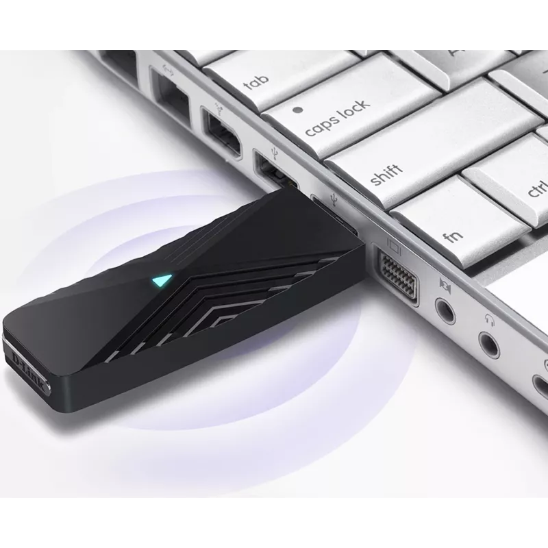 D-Link AX1800 Wi-Fi USB-sovitin, langaton, USB, WLAN, Wi-Fi 6 (802.11ax), 1800 Mbit/s, musta
