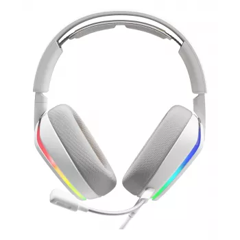 Glorious Gaming Glorious GHS Eternal RGB - stereo RGB -pelikuulokkeet PC, PS5, PS4, Switch - yksilöllisesti viritetyt kulma-ajurit, säädettävä, kristallinkirkas irrotettava mikrofoni, USB-C - kestävä, mukavuus koko päiväksi ja yöksi - valkoinen