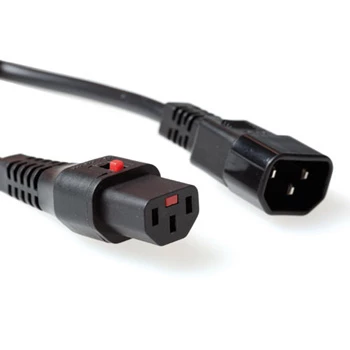 ACT virtakaapeli C13 IEC Lock C14 musta 1 m PC1024 230 V 10 A