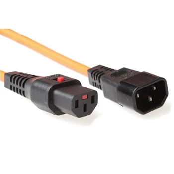 ACT virtakaapeli C13 IEC Lock C14 oranssi 3 m PC942 230V 10A