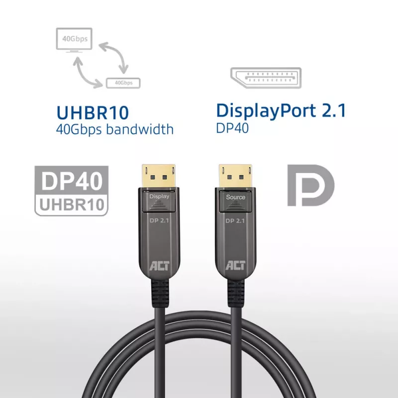 ACT AK4171 DisplayPort-kaapeli 15 m musta