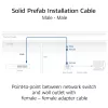 ACT sininen 40 metrin S/FTP CAT6A B2ca PoE++ 100W jäykkä valmis asennuskaapeli, RJ45 pistoke – pistoke